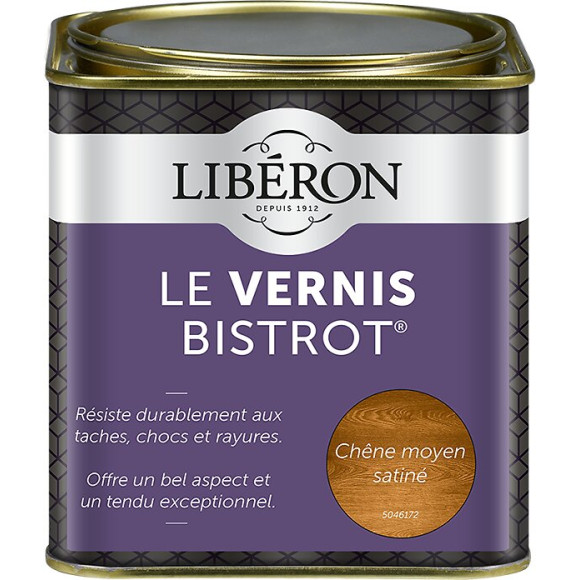 Vernis Bistrot Satin Chêne moyen Pot 0.5l