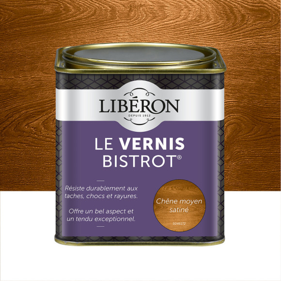 Vernis Bistrot Satin Chêne moyen Pot 0.5l