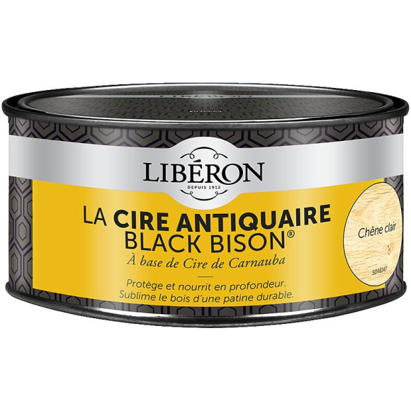 Cire antiquaire pâte Black Bison Chêne clair Pot 0.5l