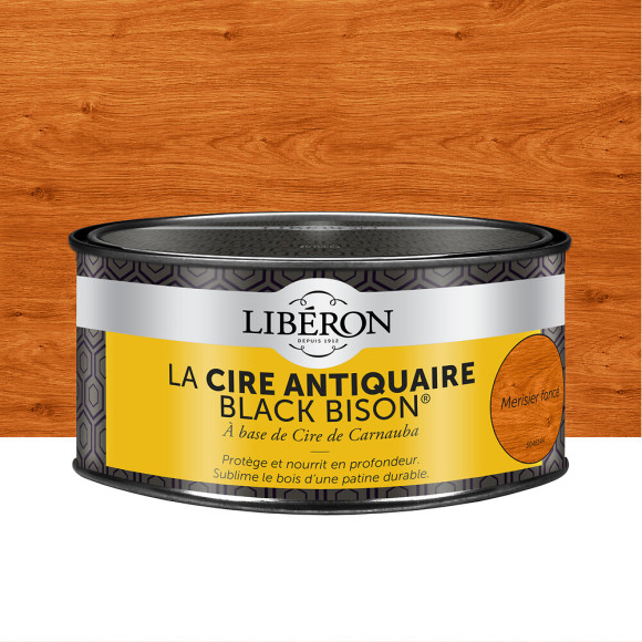 Cire antiquaire pâte Black Bison Merisier fonce Pot0.5l