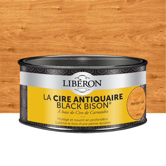 Cire antiquaire pâte Black Bison Merisier clair Pot 0.5l