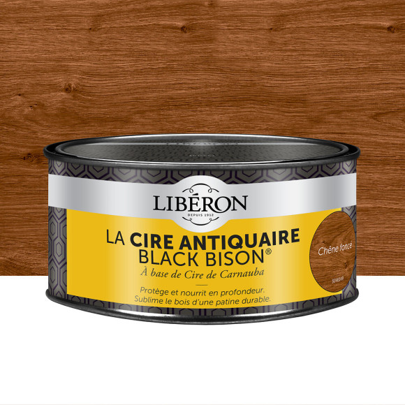 Cire antiquaire pâte Black Bison Chêne fonce Pot 0.5l