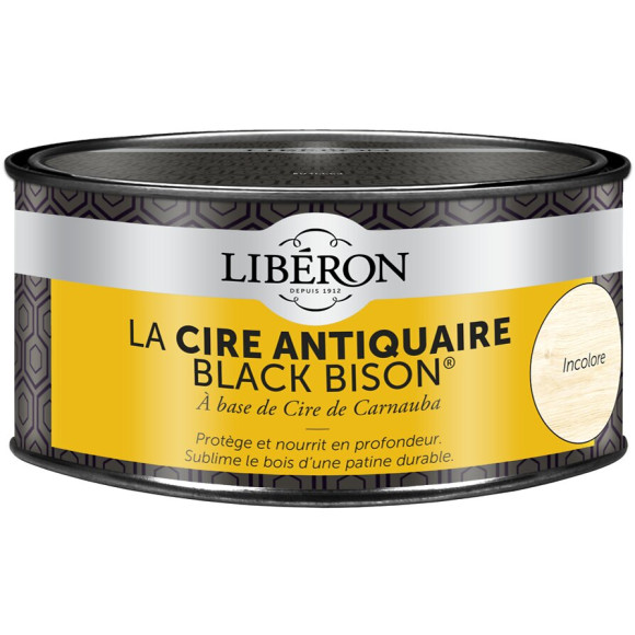 Cire antiquaire pâte Black Bison Incolore Pot 0.5l