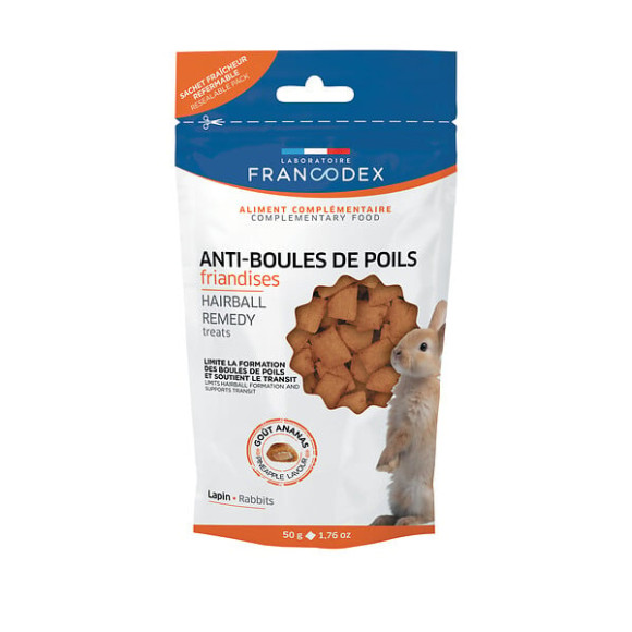 FRIANDISES ANTI-BOULES DE POILS LAPIN 50G