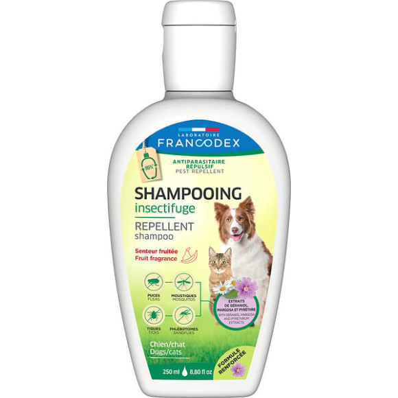 SHAMPOOING ANTIPARASITAIRE REPULSIF FRUITE CHIEN & CHAT 250ml