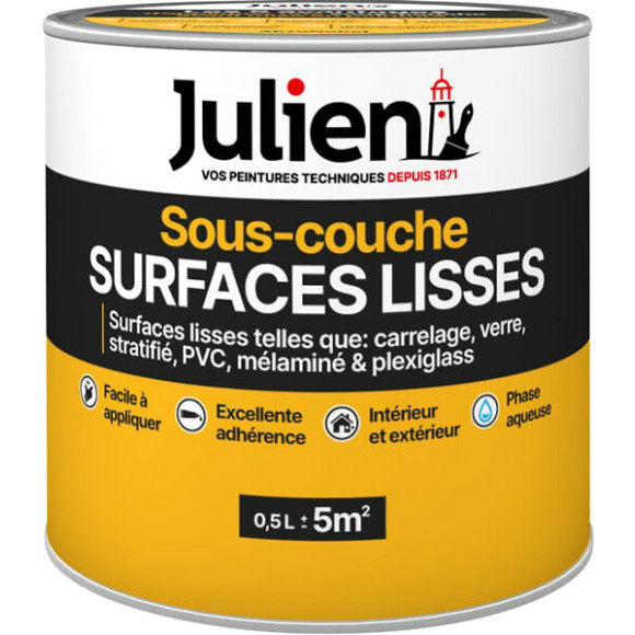 Sous-couche surfaces lisses mat blanc Julien 0.5L