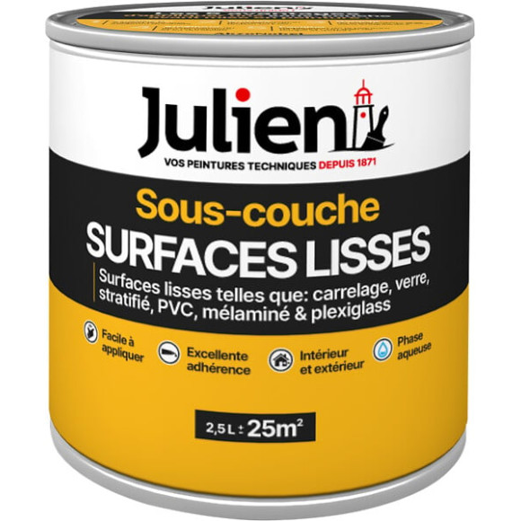 Sous-couche surfaces lisses Julien - Blanc mat - 2.5L