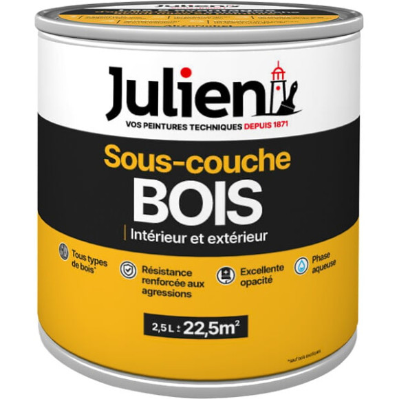 Sous-couche bois interieur-exterieur - Blanc mat - 2.5L