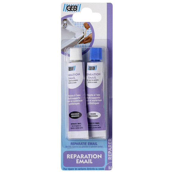 Réparation émail 2 tubes 20g blanc