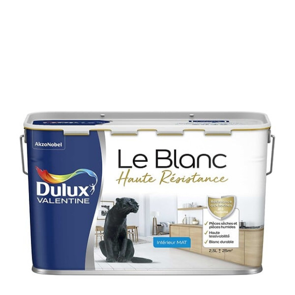 Peinture Le Blanc Haute Résistance Dulux Valentine Mat 2.5L