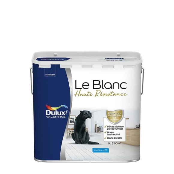 Peinture Le Blanc Haute Résistance Dulux Valentine Mat 5L