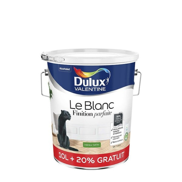 Peinture Le Blanc Finition Parfaite Dulux Valentine Satin 10L+20%