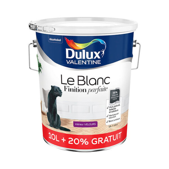 Peinture Le Blanc Finition Parfaite Dulux Valentine Velours 10L+20%