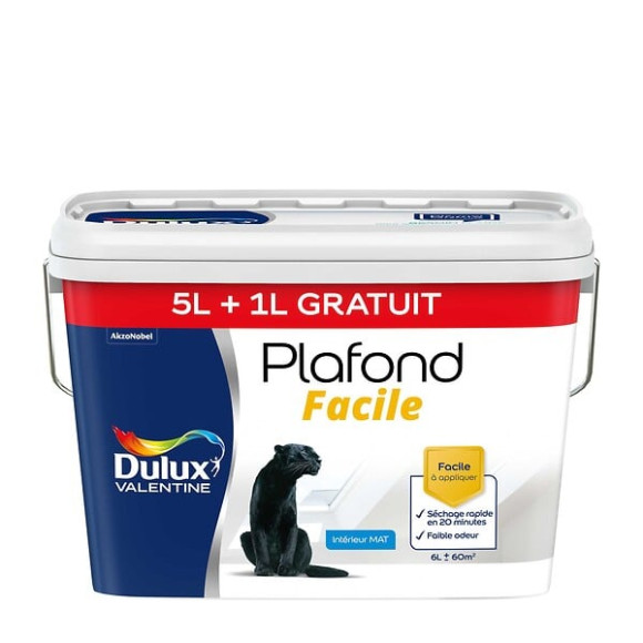 Peinture Plafond Facile Dulux Valentine Mat Blanc 5 + 1L