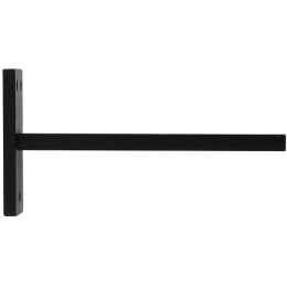 1 SUPPORT METAL PLAT MAXI 120MM AXE/MUR D.28mm NOIR MAT