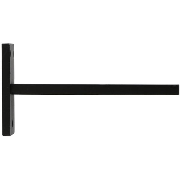 1 SUPPORT METAL PLAT MAXI 120MM AXE/MUR D.28mm NOIR MAT