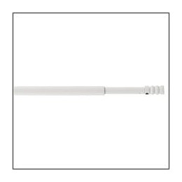 Tringle 7mm cylindre strié extensible 40 à  65cm blanc