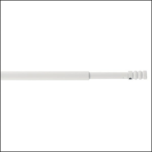 Tringle 7mm cylindre strié extensible 40 à  65cm blanc