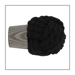 1 EMBOUT CORDE NOIRE FRENE A VISSER D.28mm DECOR BOIS FLOTTE