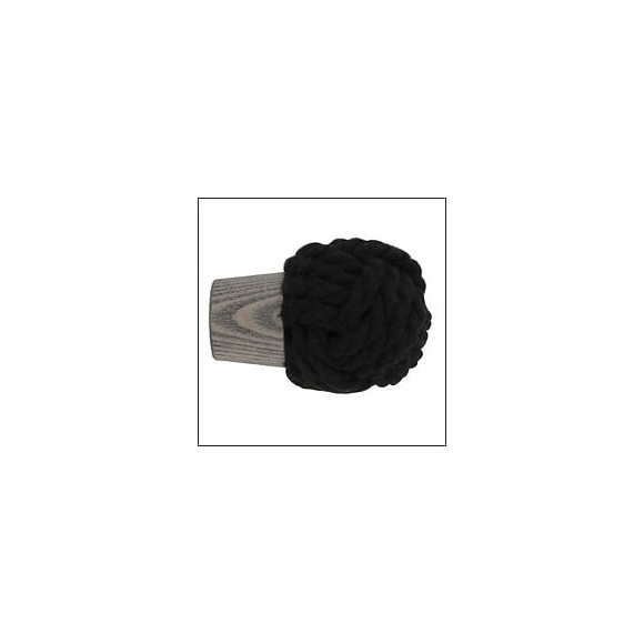 1 EMBOUT CORDE NOIRE FRENE A VISSER D.28mm DECOR BOIS FLOTTE