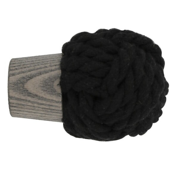 1 EMBOUT CORDE NOIRE FRENE A VISSER D.28mm DECOR BOIS FLOTTE