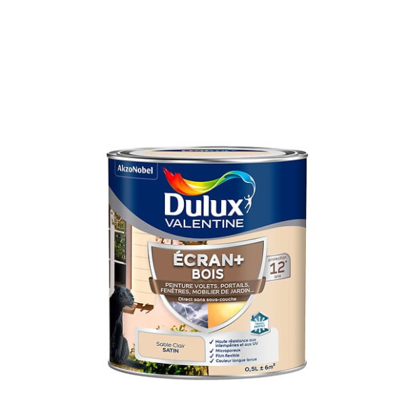 Peinture extérieure Bois Ecran+ Dulux Valentine Satin-Sable Clair 05L