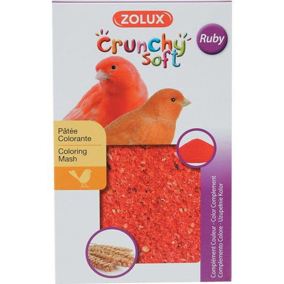 Patée colorante crunchy soft ruby 150g pour canaris