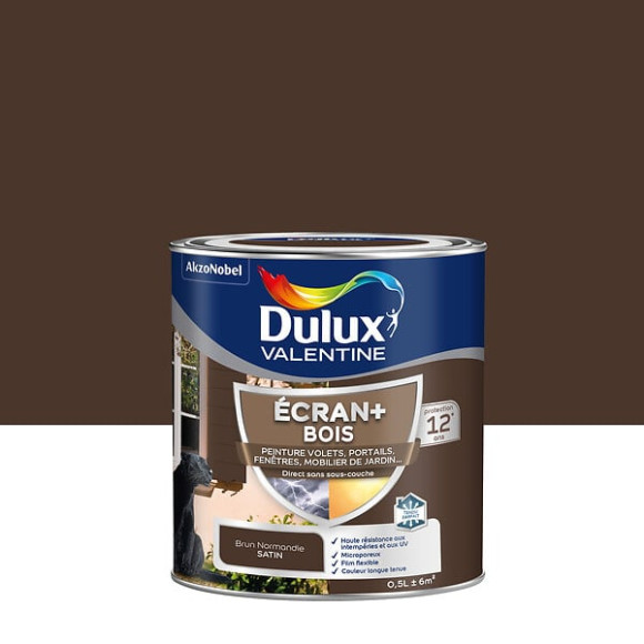 Peinture extérieure Bois Ecran+ Dulux Valentine - Brun Normandie 05 L