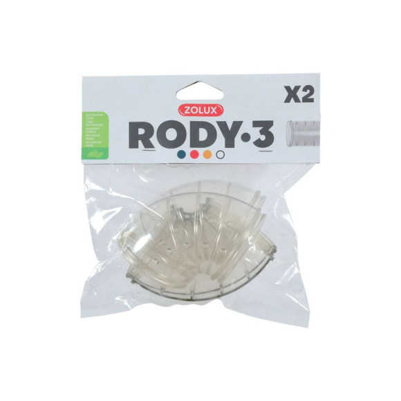 2 Tubes Coude  Rody gris transparent taille Ã¸ 5 cm pour rongeur