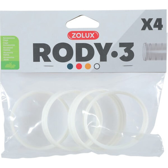 4 anneaux connecteur pour tube Rody couleur blanc taille Ã¸ 6 cm pour rongeur.