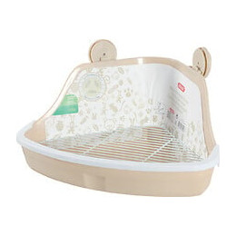 Maison toilette angle pm beige pour rongeur et petit mammifère