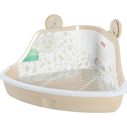 Maison toilette angle pm beige pour rongeur et petit mammifère