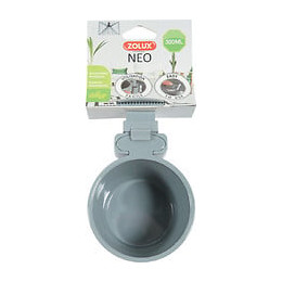 Mangeoire plastique neo 300ml gris pour rongeur et petit mammifère