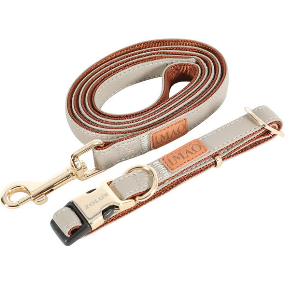 laisse imao mayf 15mm - 1.2m taupe pour chien