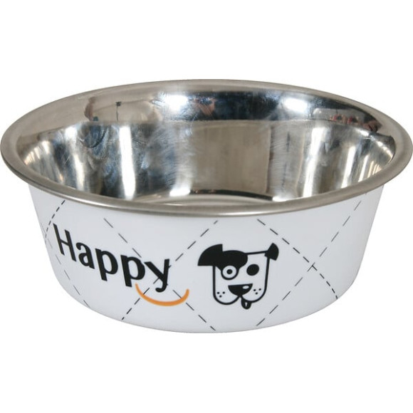 Ecuelle inox happy blc 17cm 0.8l pour chien