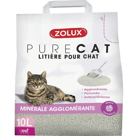 Litiere purecat agglomerante parfumée 10l pour chat