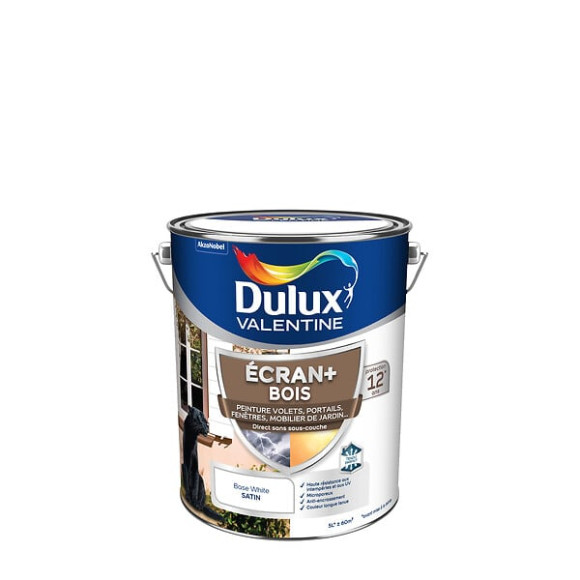 Peinture extérieure Bois Ecran+ Dulux Valentine Satin - Blanc BaseW 5L