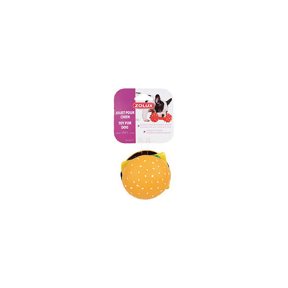 Jouet hamburger vinyl 8cm pour chien