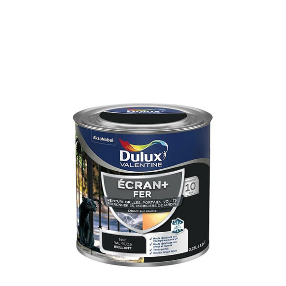 Peinture extérieure Fer Ecran+ Dulux Valentine Brillant - Noir 025 L