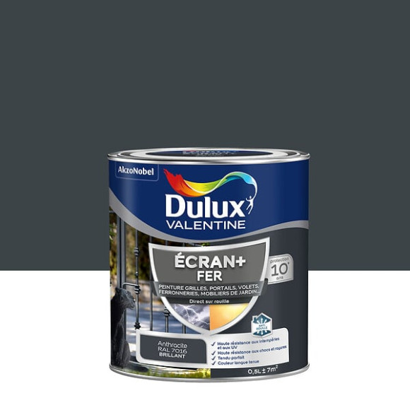 Peinture extérieure Fer Ecran+ Dulux Valentine Brill-G.Anthracite 05L