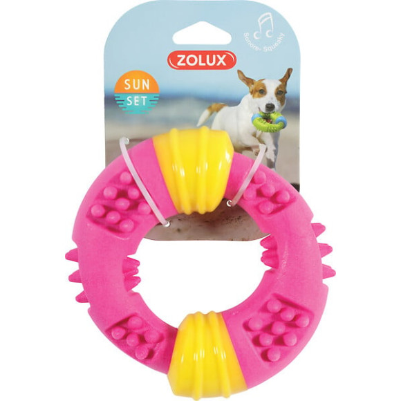 Jouet tpr anneau sun 15cm ros pour chien