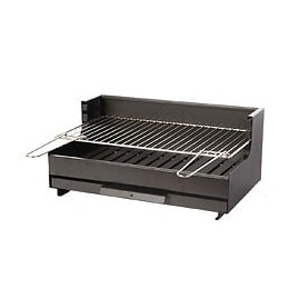 Barbecue charbon encastrable acier noir 54x32cm Vulcain