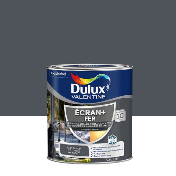 Peinture extérieure Fer Ecran+ Dulux Valentine Brill - Gris Foncé 05L