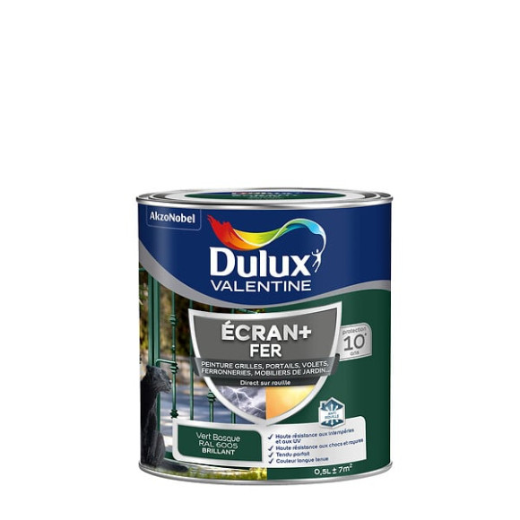 Peinture extérieure Fer Ecran+ Dulux Valentine Brill-Vert Basque 05 L