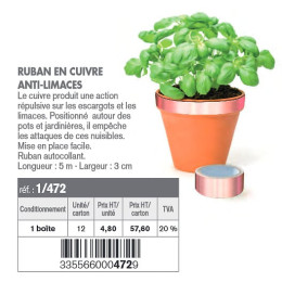 Ruban en cuivre anti-limace