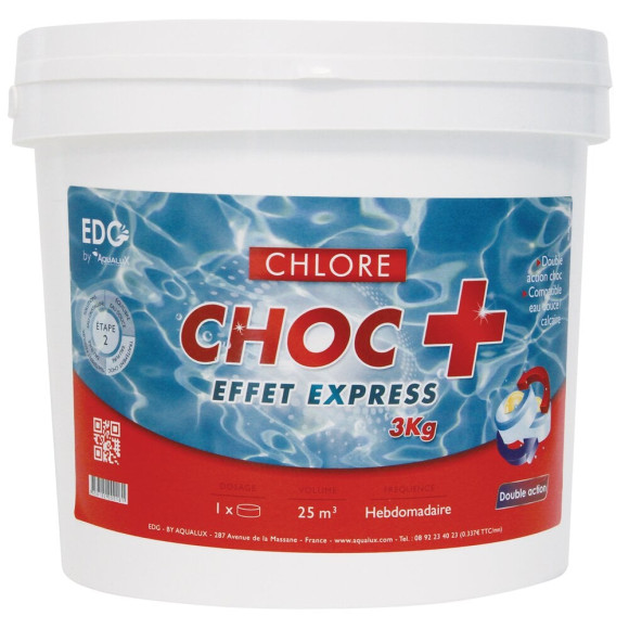 Chlore chocplus - galets 250g edg by aqualux   seau de 3 kg