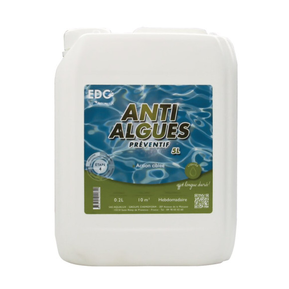 Anti-algues - Préventif - Bidon de 5L - Edg By Aqualux