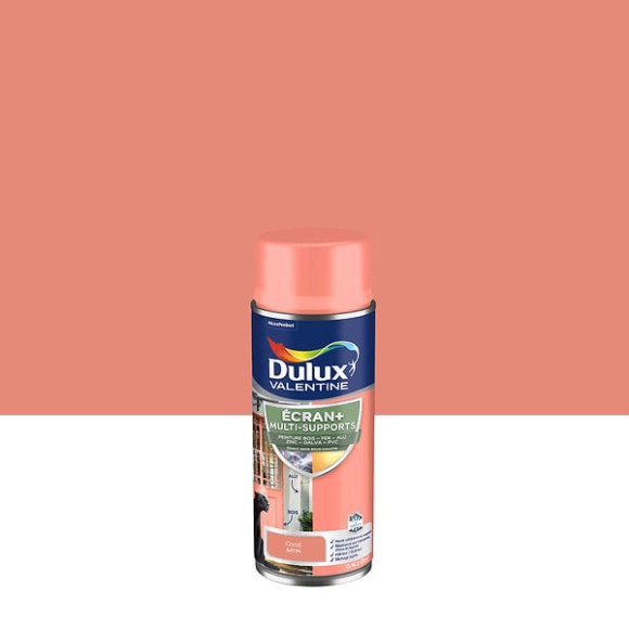 Aérosol Multi-supports Ecran+ Dulux Valentine Satin - Corail 400 ml