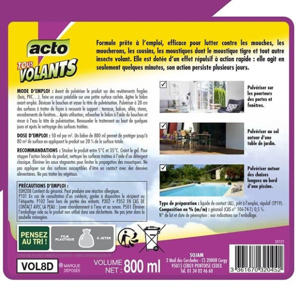 Pulverisateurs tous volants special terrasses duo 800ml