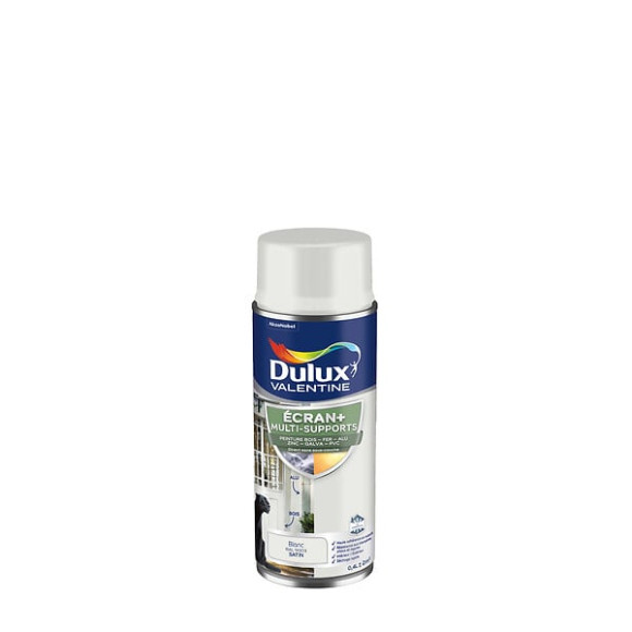 Aérosol Multi-supports Ecran+ Dulux Valentine Satin - Blanc 400 ml